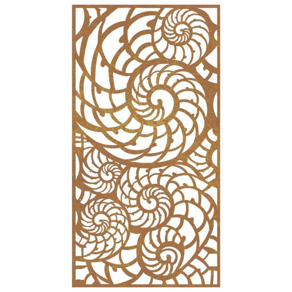 vidaXL Heim & Garten Wanddeko 105x55 cm Cortenstahl Muschel-Design