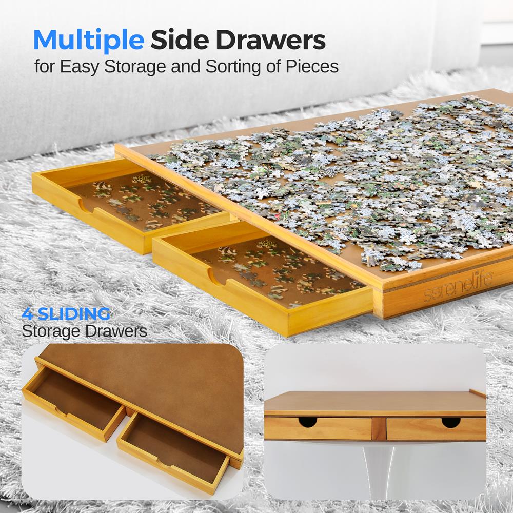Serenelife Game Tables Puzzletisch Holz mit Schubladen