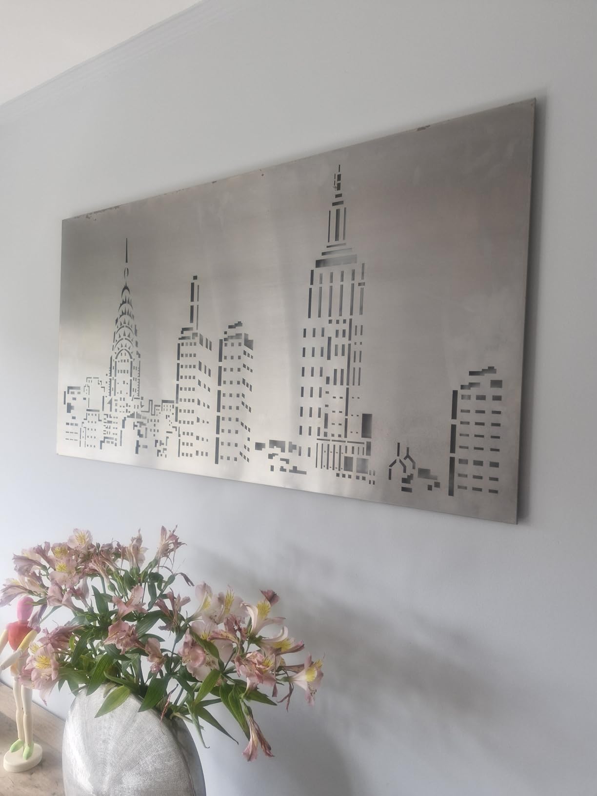 vidaXL Garten-Wanddeko 105x55 cm Cortenstahl Skyline Rost