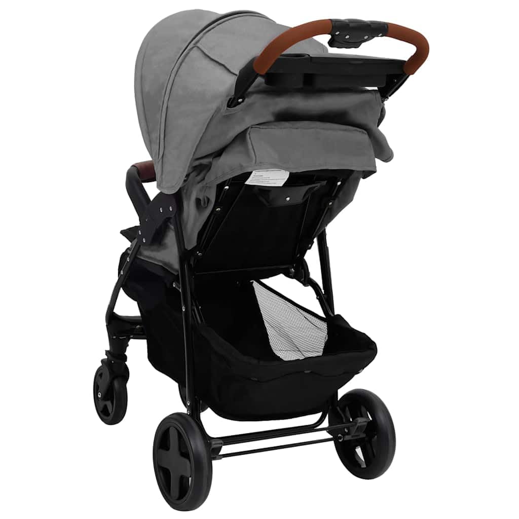 vidaXL Kinderwagen 2-in-1 Buggy Sportwagen Hellgrau Stahl