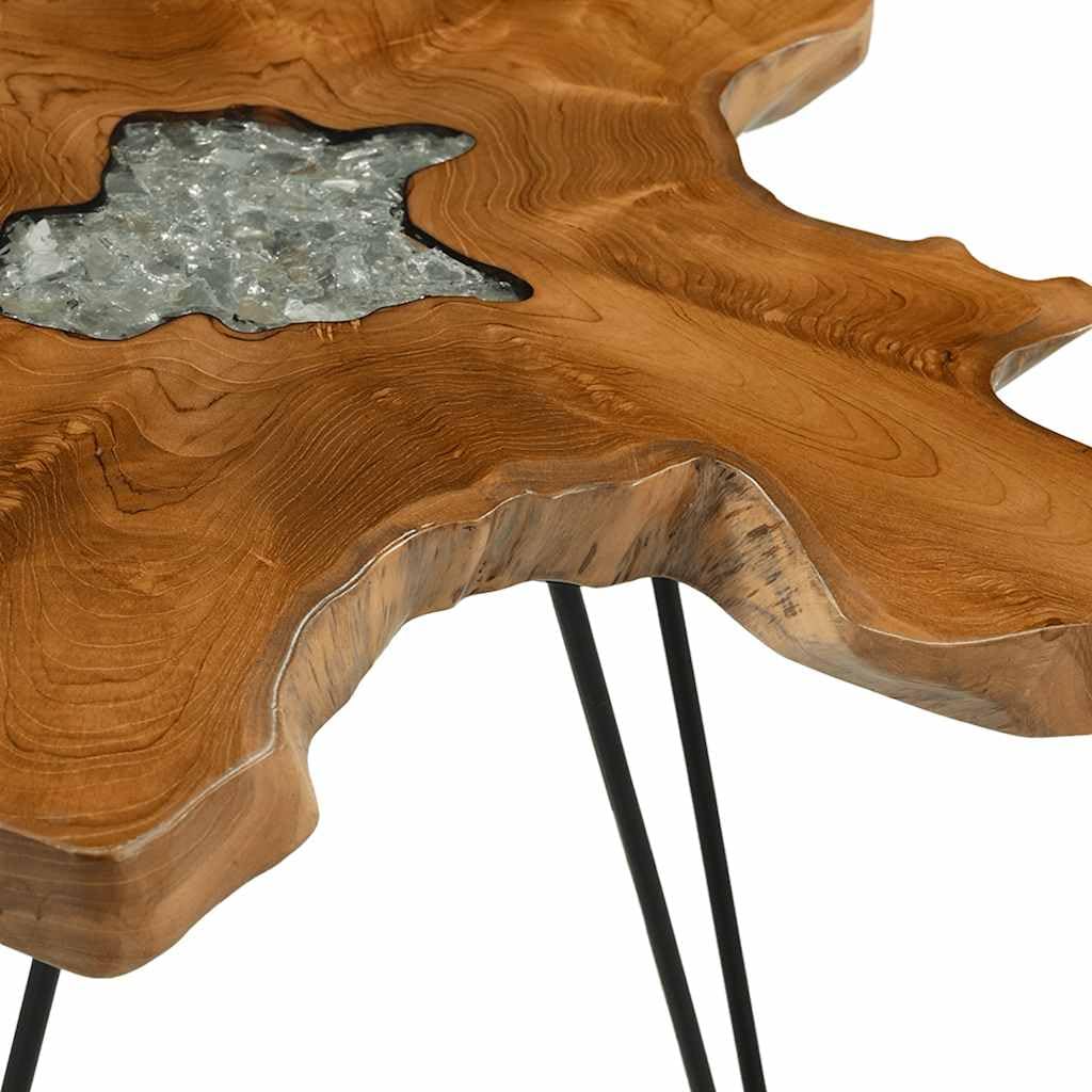 vidaXL Couchtisch 70x45 cm Teak Massivholz Polyresin Wurzel