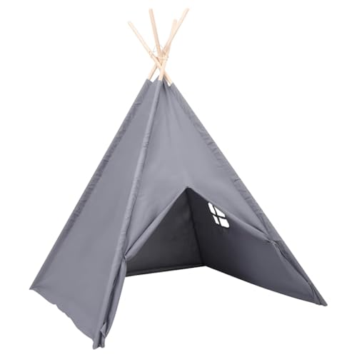 vidaXL Tipi-Zelt Grau 120x120x150 cm mit Tasche