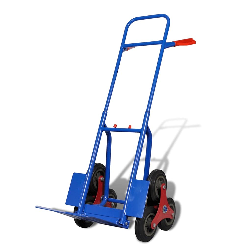 vidaXL Sackkarre klappbar 6 Räder Blau Treppenkarre Stahl