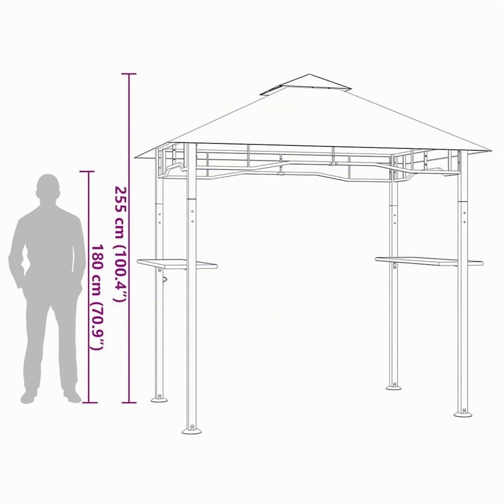 vidaXL Heim & Garten BBQ Pavillon 240x150x255cm Anthrazit Stahl