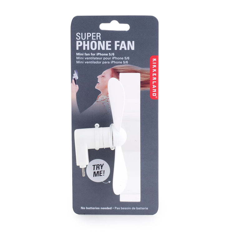 Kikkerland Tech Super Phone Fan Handy-Ventilator schwarz-weiß
