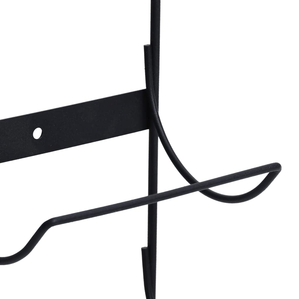 vidaXL Weinregal Wand 5 Flaschen Schwarz Eisen