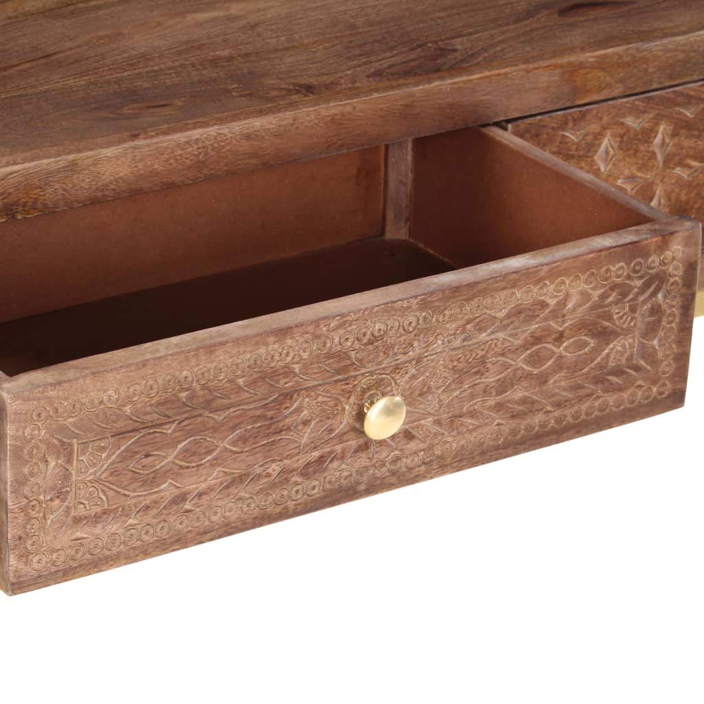 vidaXL Möbel Konsolentisch Mangoholz 90x30x75cm 2 Schubladen
