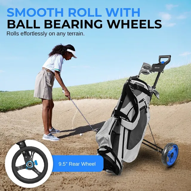 Serenelife Golf Trolley 2-Rad Alu Push Cart klappbar