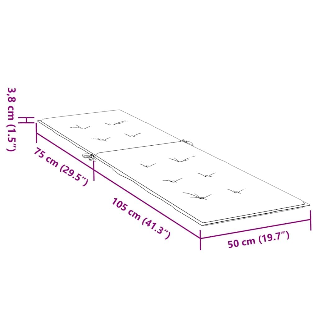 vidaXL Liegestuhl-Auflage Beige (75+105)x50x4 cm Oxford