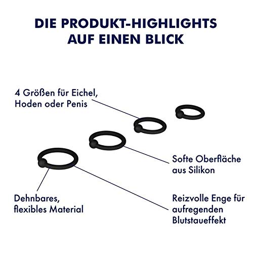 EIS Be a Man Cockring 4 Stück flexibel 25 mm