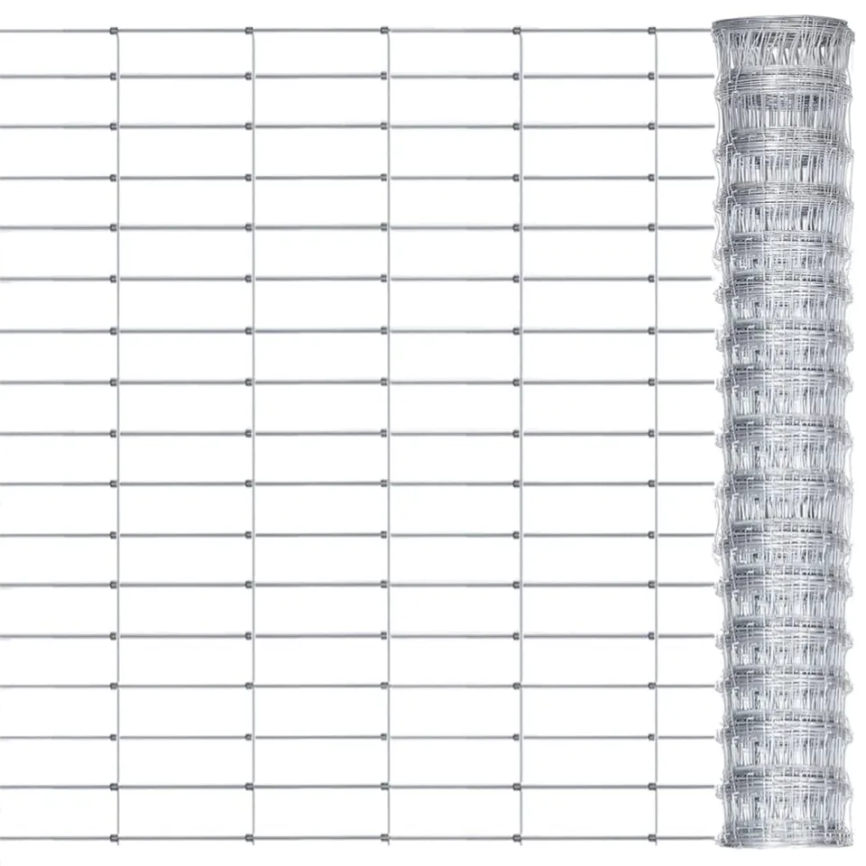 vidaXL Gartenzaun Verzinkt Stahl Silber 50x0,8m