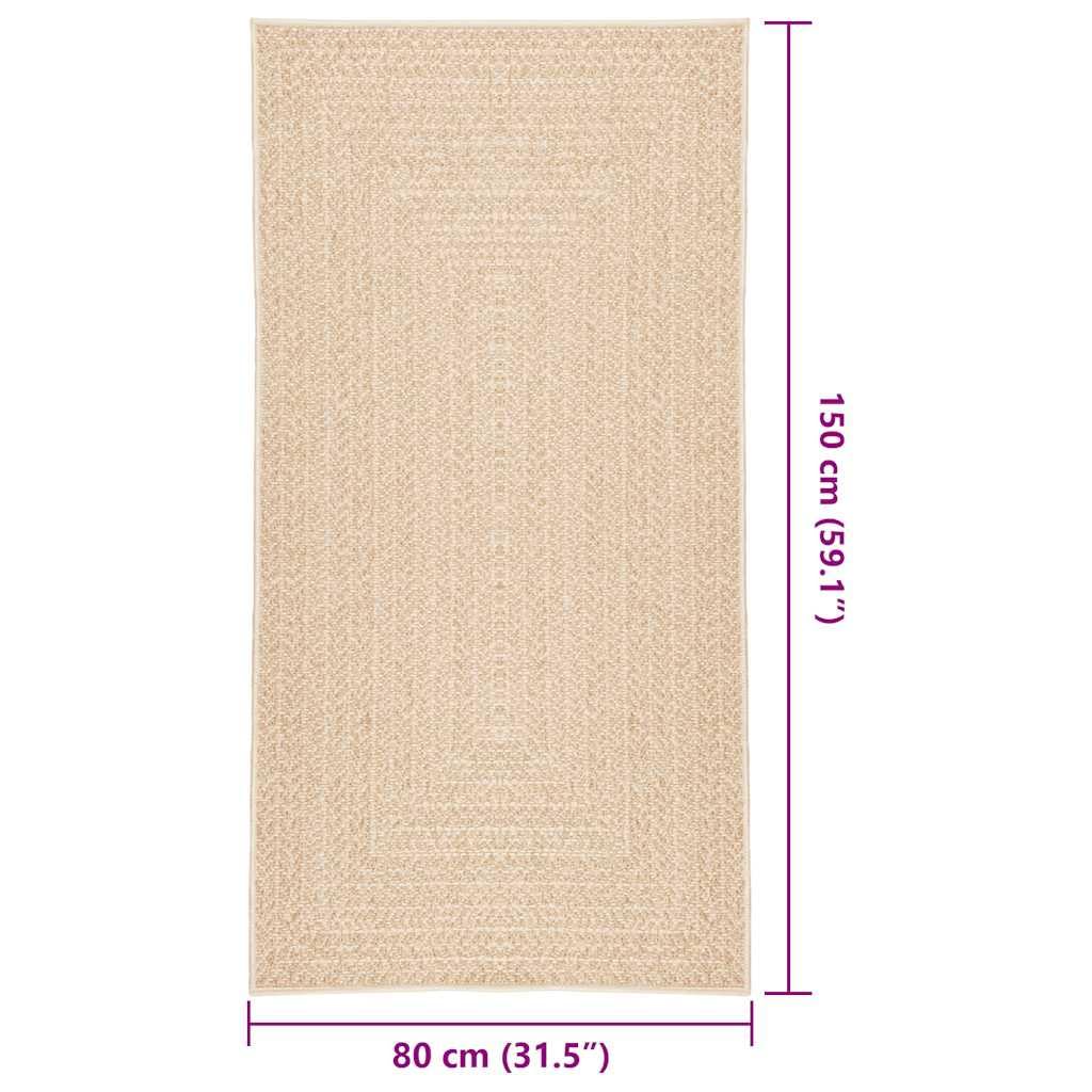 vidaXL Teppich Läufer Jute-Optik Beige 80x150 cm Outdoor