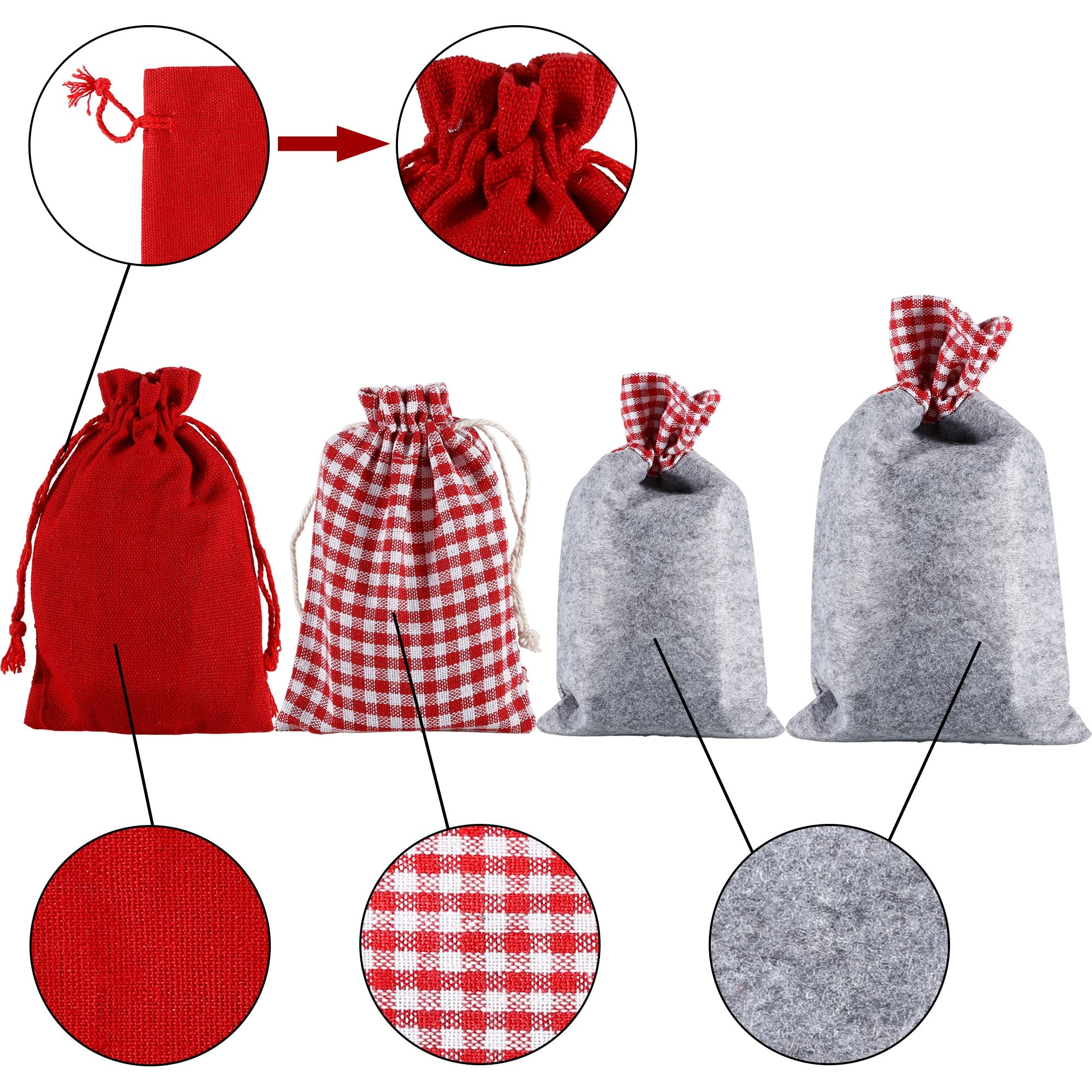 Intirilife Wohnen Adventskalender Beutel 24er-Set Baumwolle bunt