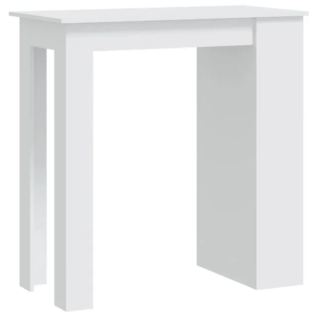 vidaXL Bartisch Weiß 102x50x103,5cm Stehtisch mit Regal