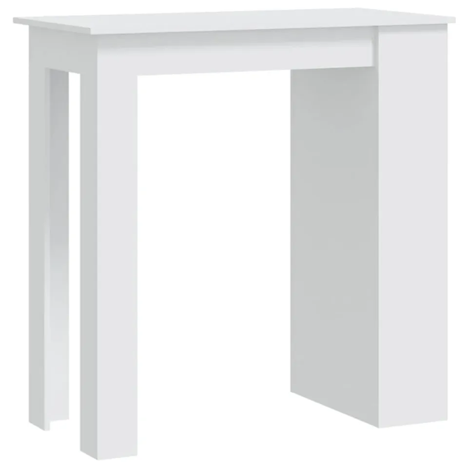 vidaXL Bartisch Weiß 102x50x103,5cm Stehtisch mit Regal