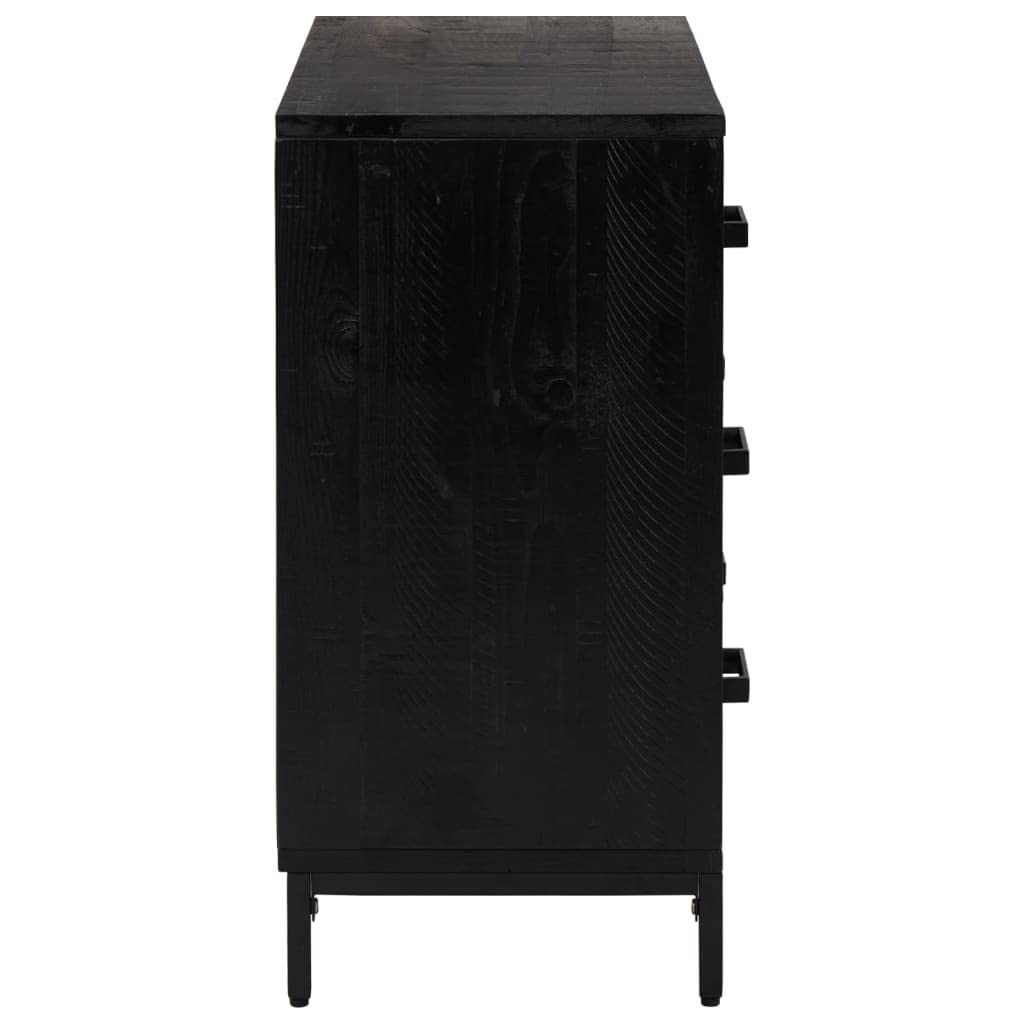 vidaXL Kommode Schwarz 75x35x70 cm Kiefer Massivholz