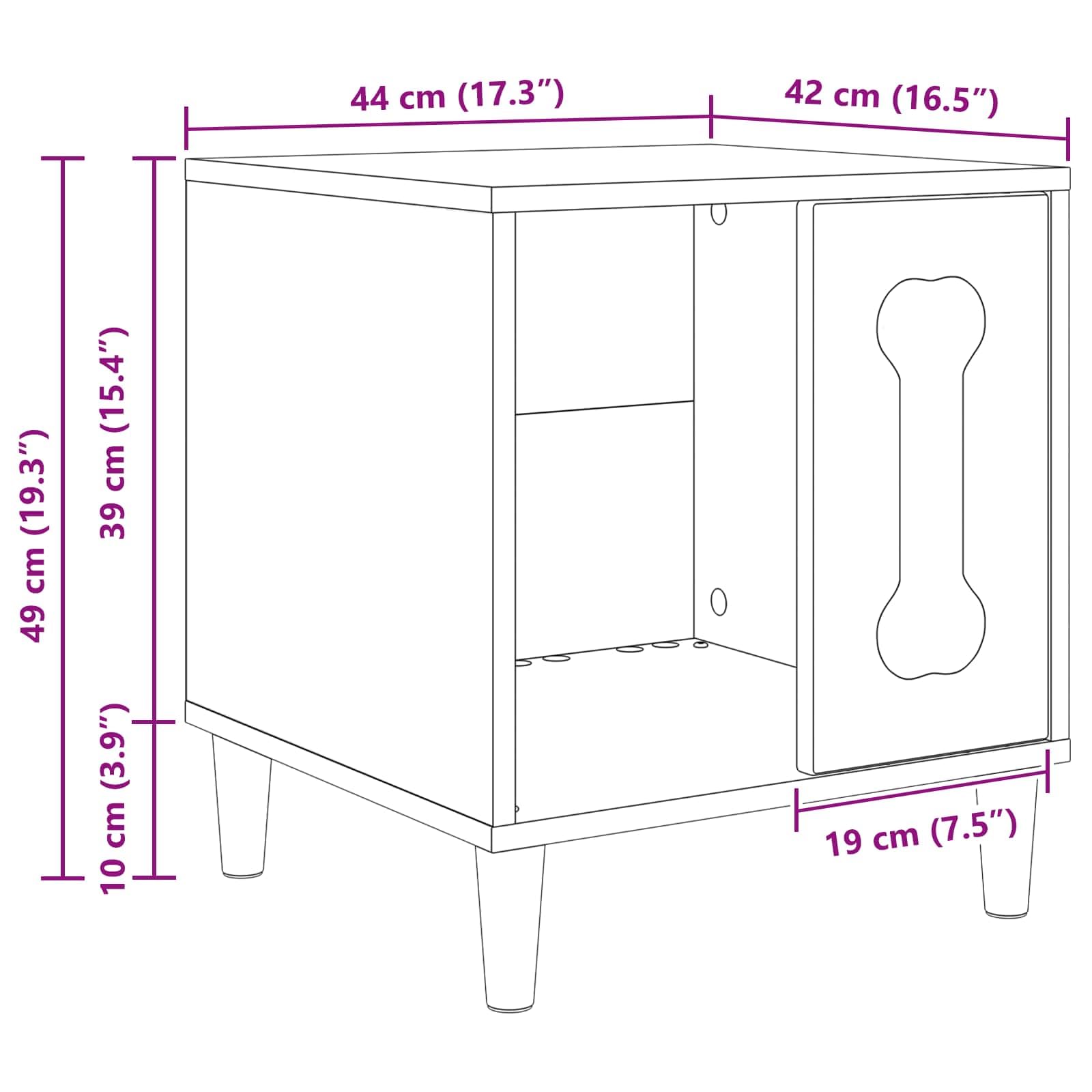 vidaXL Tierbedarf Hundehütte Weiß Holzwerkstoff 44x42x49 cm