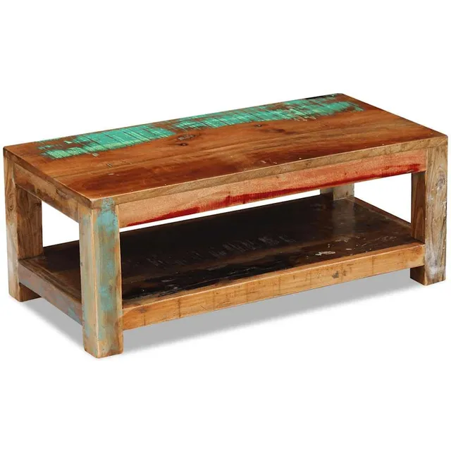 vidaXL Möbel Couchtisch Altholz Massiv 90x45x35 cm