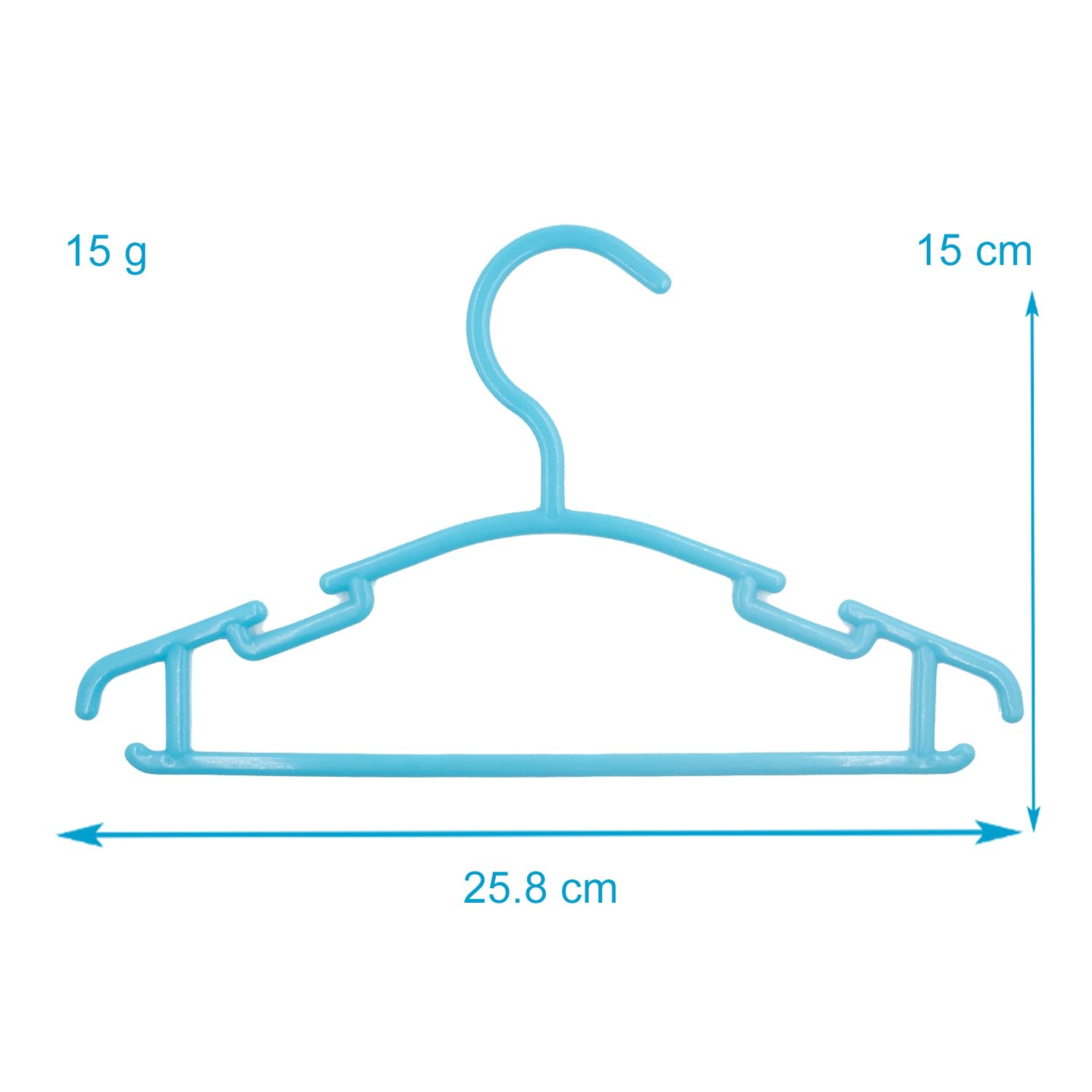 Intirilife Kinderkleiderbügel Blau 10er Kunststoff 25,8 cm