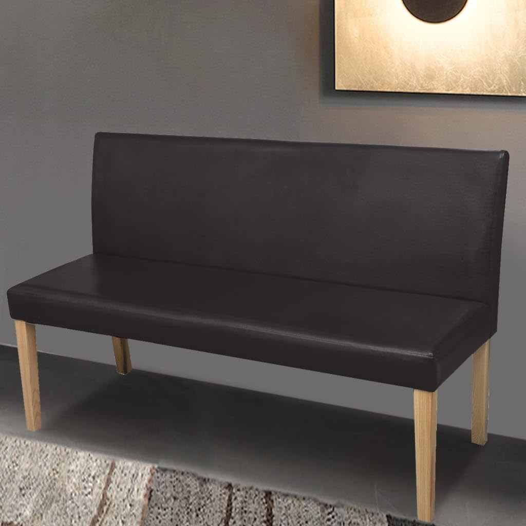 vidaXL Möbel Sitzbank 139,5 cm Dunkelbraun Kunstleder