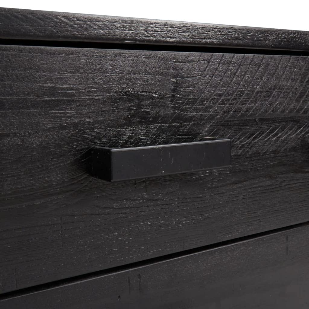 vidaXL Kommode Schwarz 75x35x70 cm Kiefer Massivholz