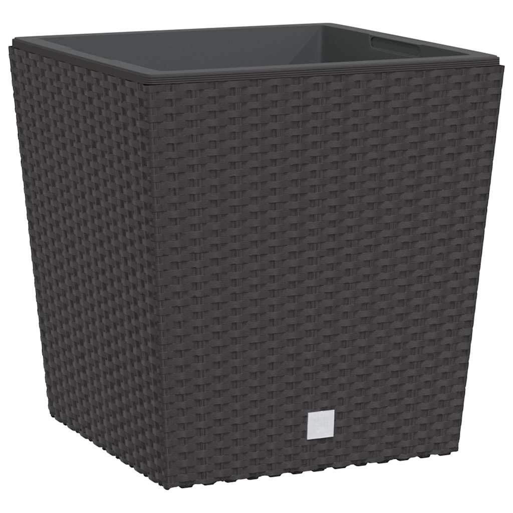 vidaXL Pflanzkübel Anthrazit Rattan-Optik 32 L Blumentopf