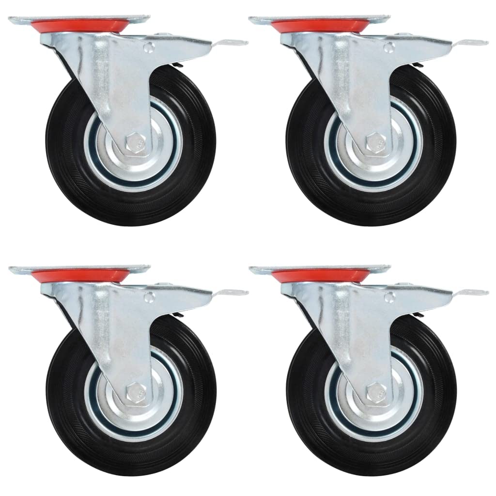 vidaXL Lenkrollen 125 mm Rollen 4 Stk. mit Doppelbremsen
