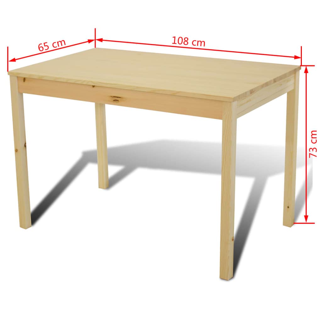 vidaXL Möbel Essgruppe 5-teilig Esstisch Braun Kiefernholz