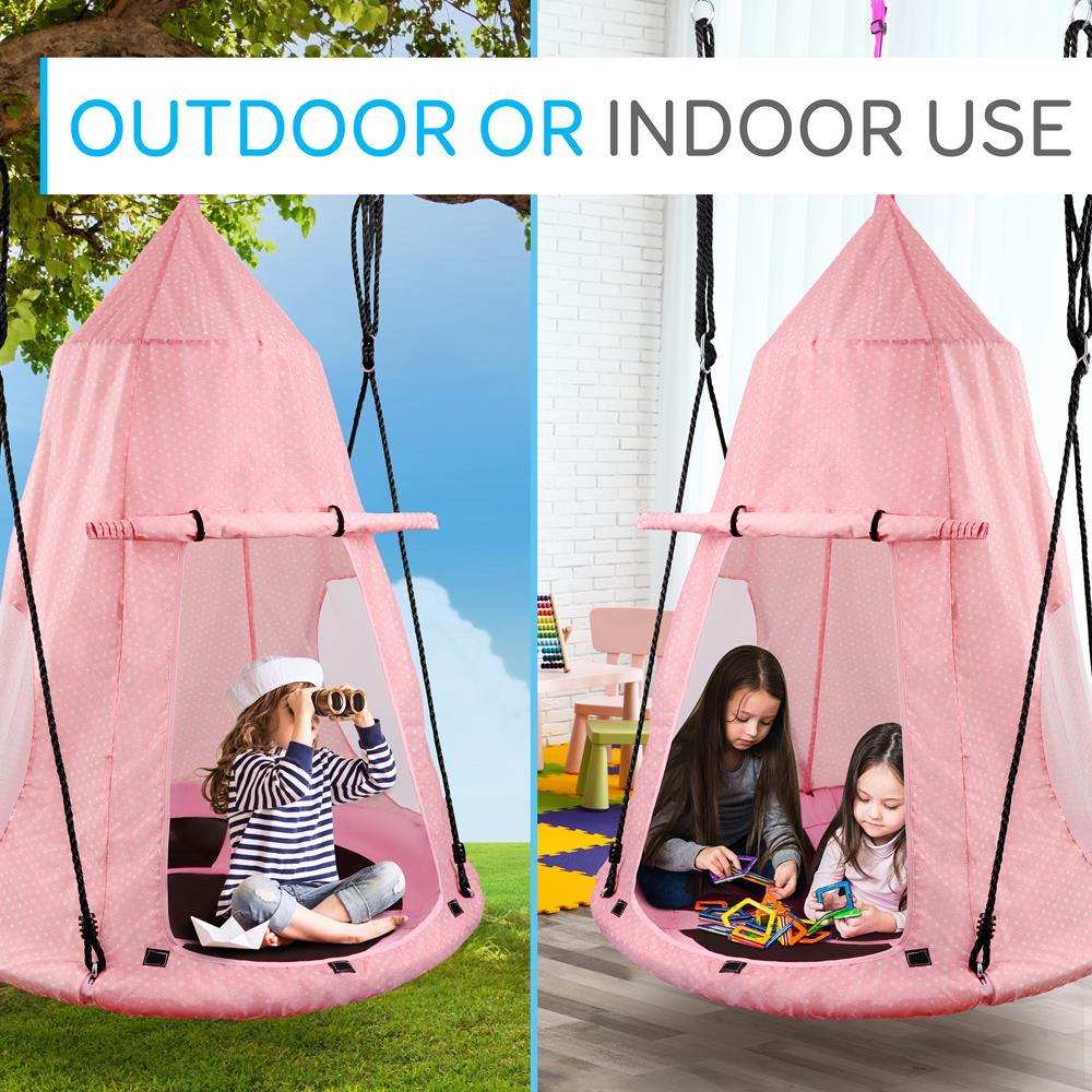 Serenelife Outdoor Swing Tellerschaukel mit Zelt 101 cm
