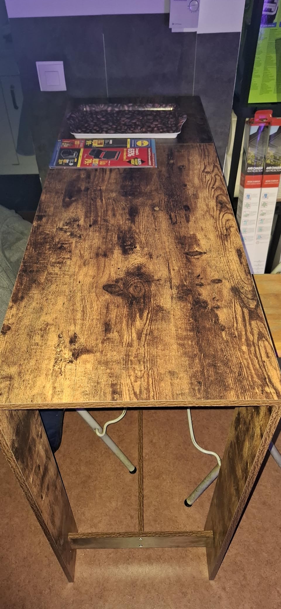vidaXL Bartisch mit Regal Weiß 124x46x103,5 cm Holzwerkstoff