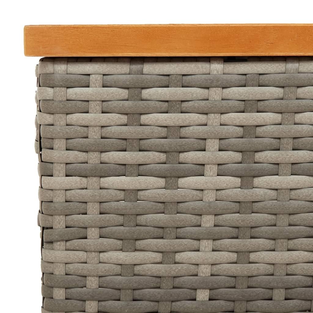 vidaXL Gartentisch Grau Rattan Akazienholz 70x70 cm kaufen