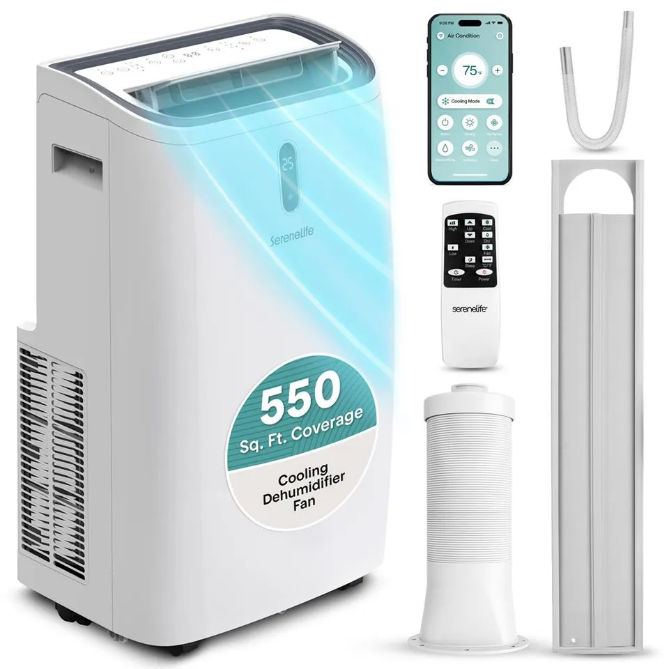 Serenelife Portable AC Mobile Klimaanlage 14000 BTU Weiß