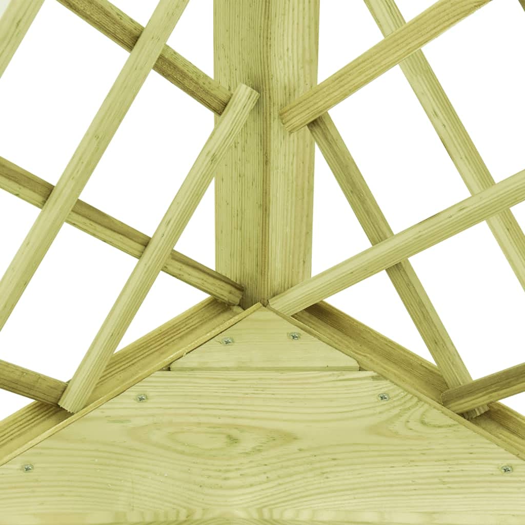 vidaXL Heim & Garten Eckpergola 130x130x197 Kiefer Bank