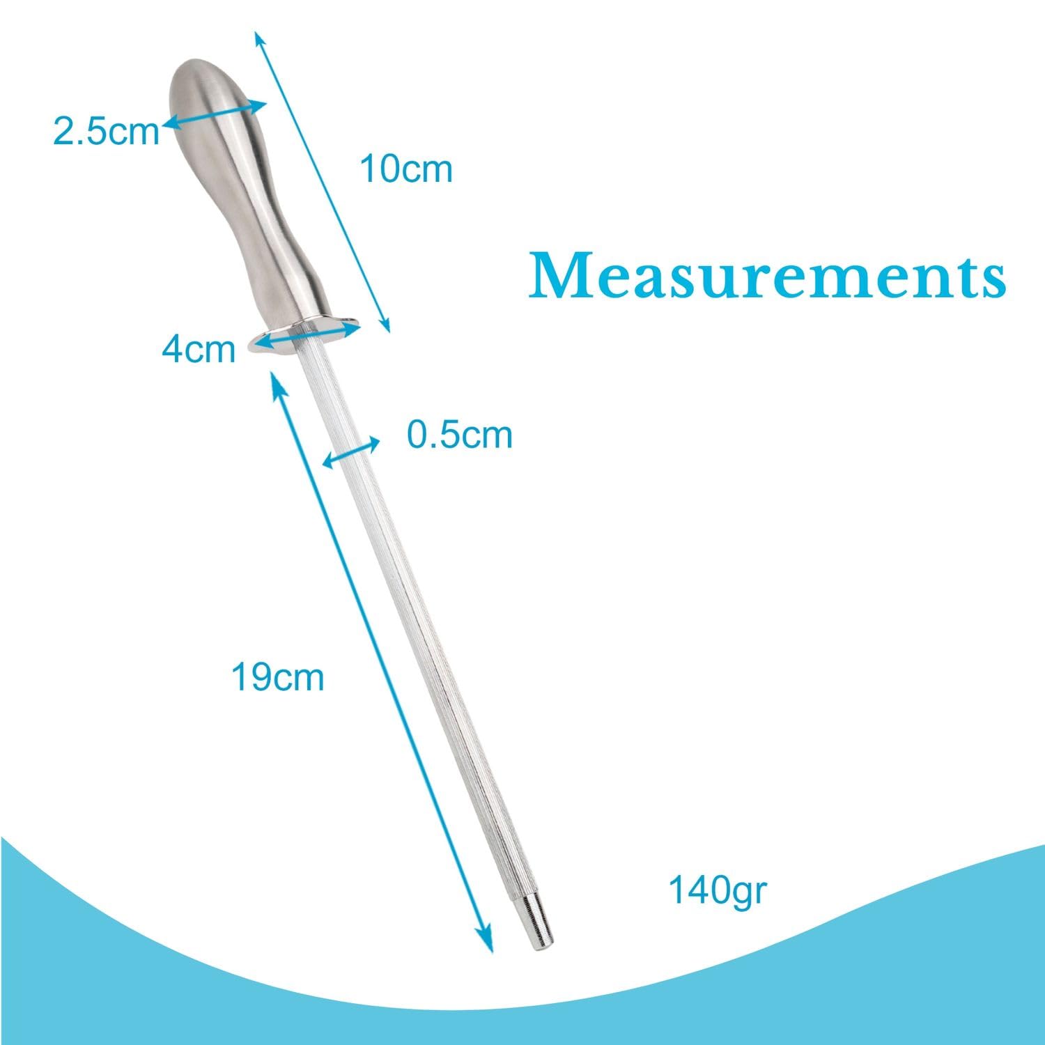 Intirilife Wetzstab 35cm Messerschärfer Silber Edelstahl