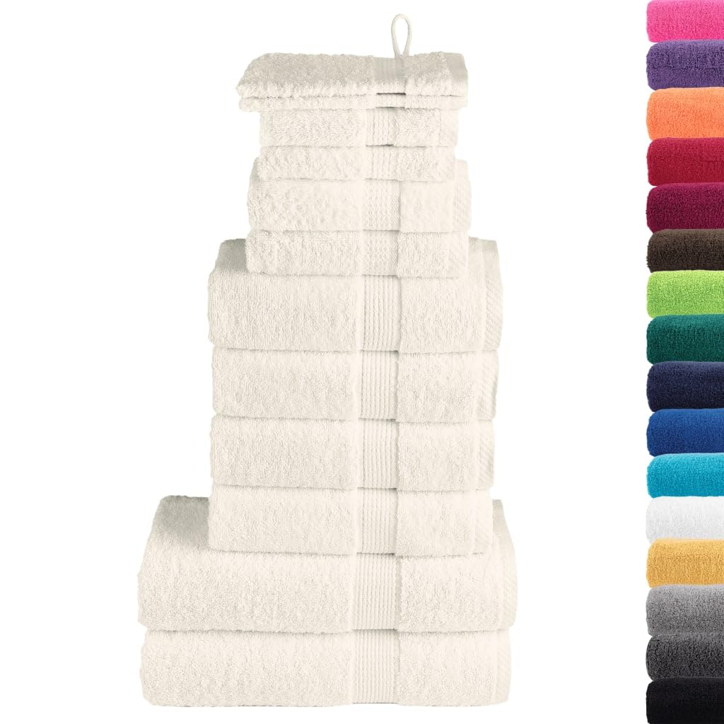 vidaXL SOLUND Handtuch-Set 12-tlg. Creme 600 g/m² Baumwolle