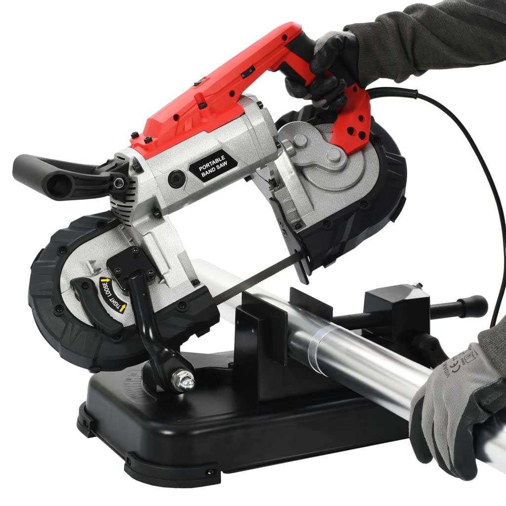 vidaXL Bandsäge mit Ständer Koffer Stahl 12,7cm LED