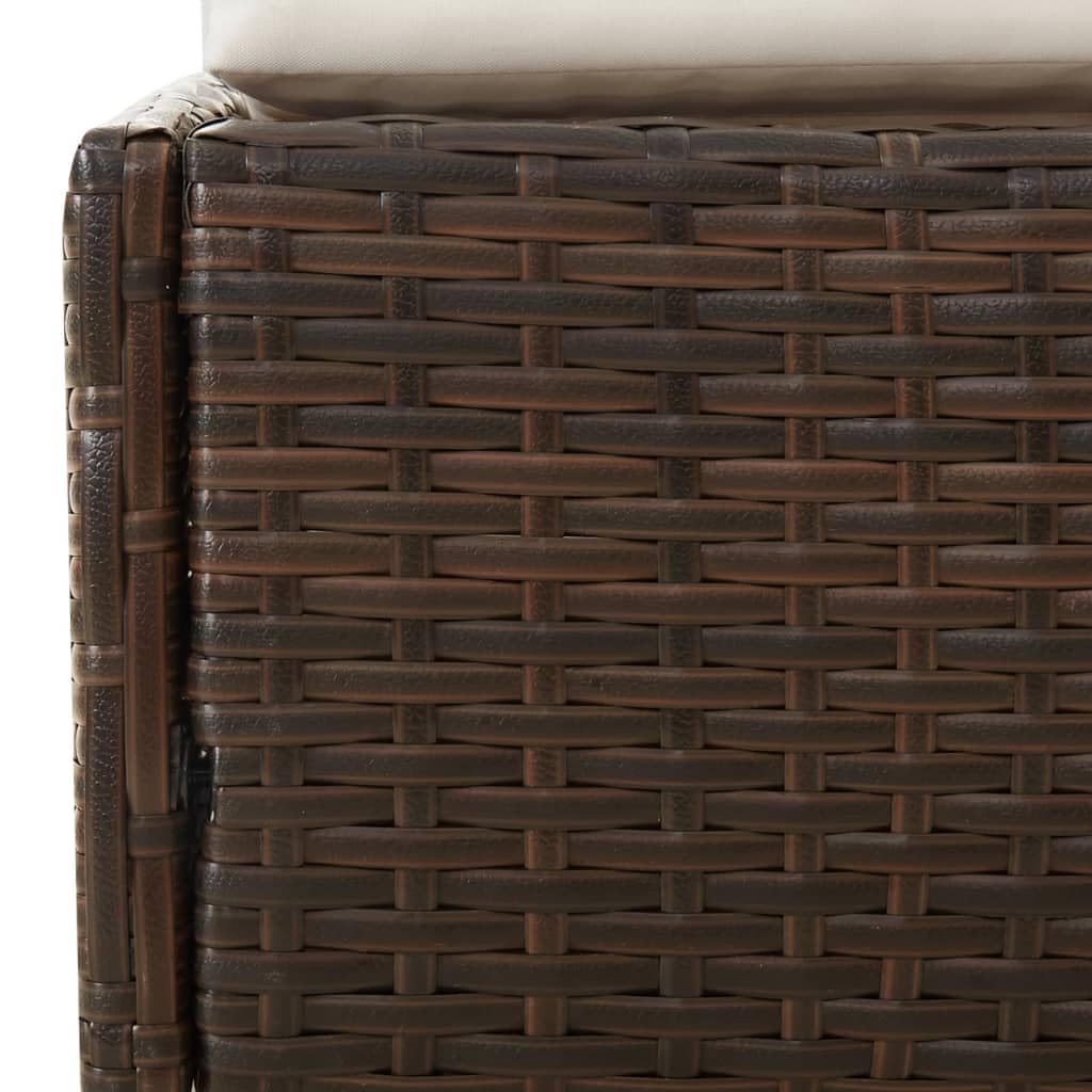 vidaXL Gartenbett Braun 110x200 cm Poly Rattan 2-Personen