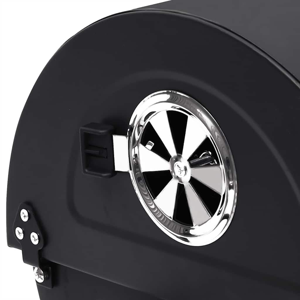 vidaXL Grillwagen Holzkohlegrill Schwarz Stahl mit Rädern