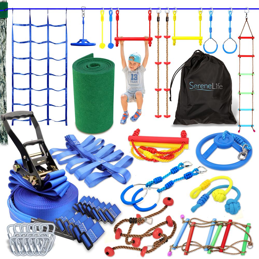 Serenelife Kids Play Ninja Slackline 15m blau 18 Teile