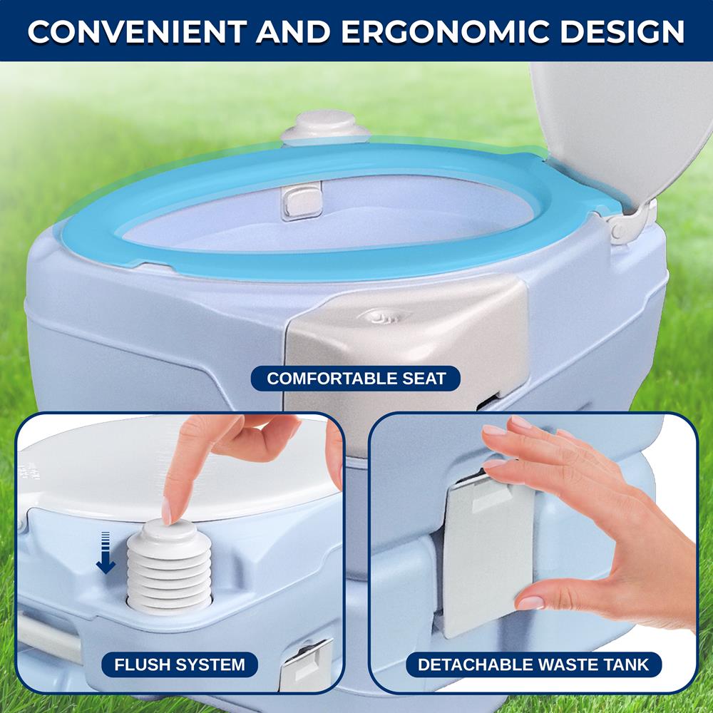 Serenelife Campingtoilette Moonwhite 15 Liter Spülung