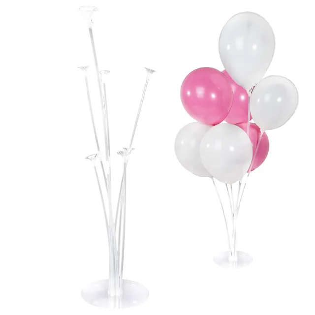 Intirilife Ballonständer Transparent 7 Ballons 70 cm Deko