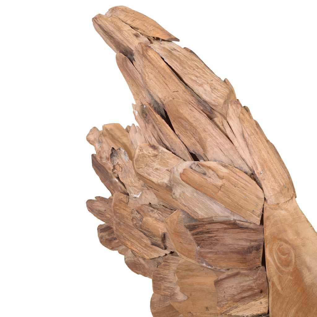vidaXL Heim & Garten Fisch Skulptur Teak Figur 40x12x57cm