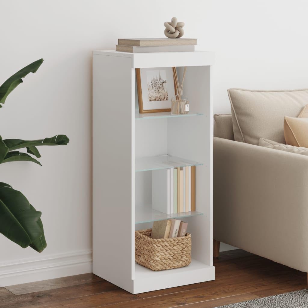 vidaXL Möbel Sideboard LED Weiß 41x37x100 cm Schrank