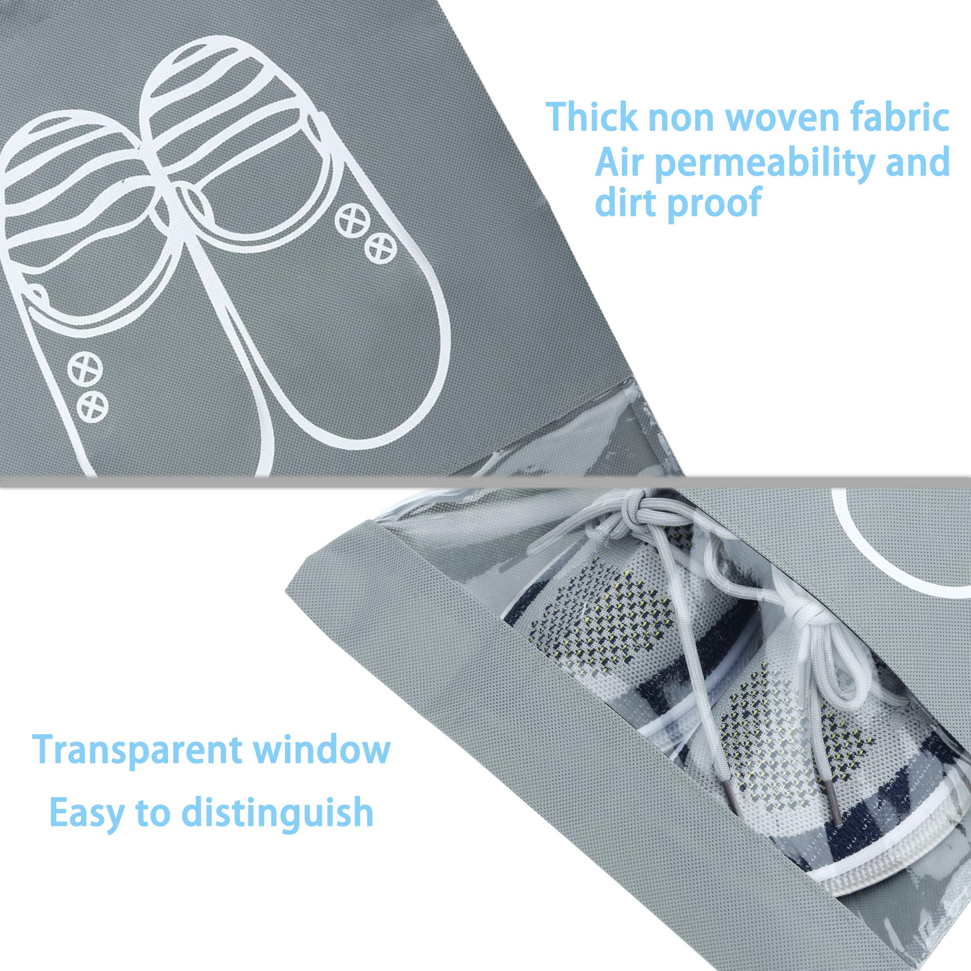 Intirilife Faltschränke Schuhbeutel grau 3er Set Fenster