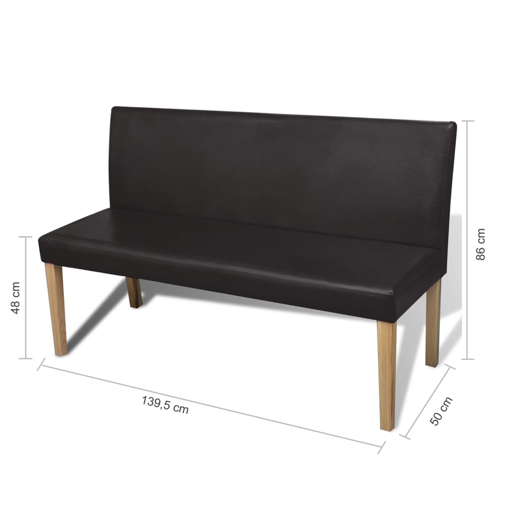 vidaXL Möbel Sitzbank 139,5 cm Dunkelbraun Kunstleder