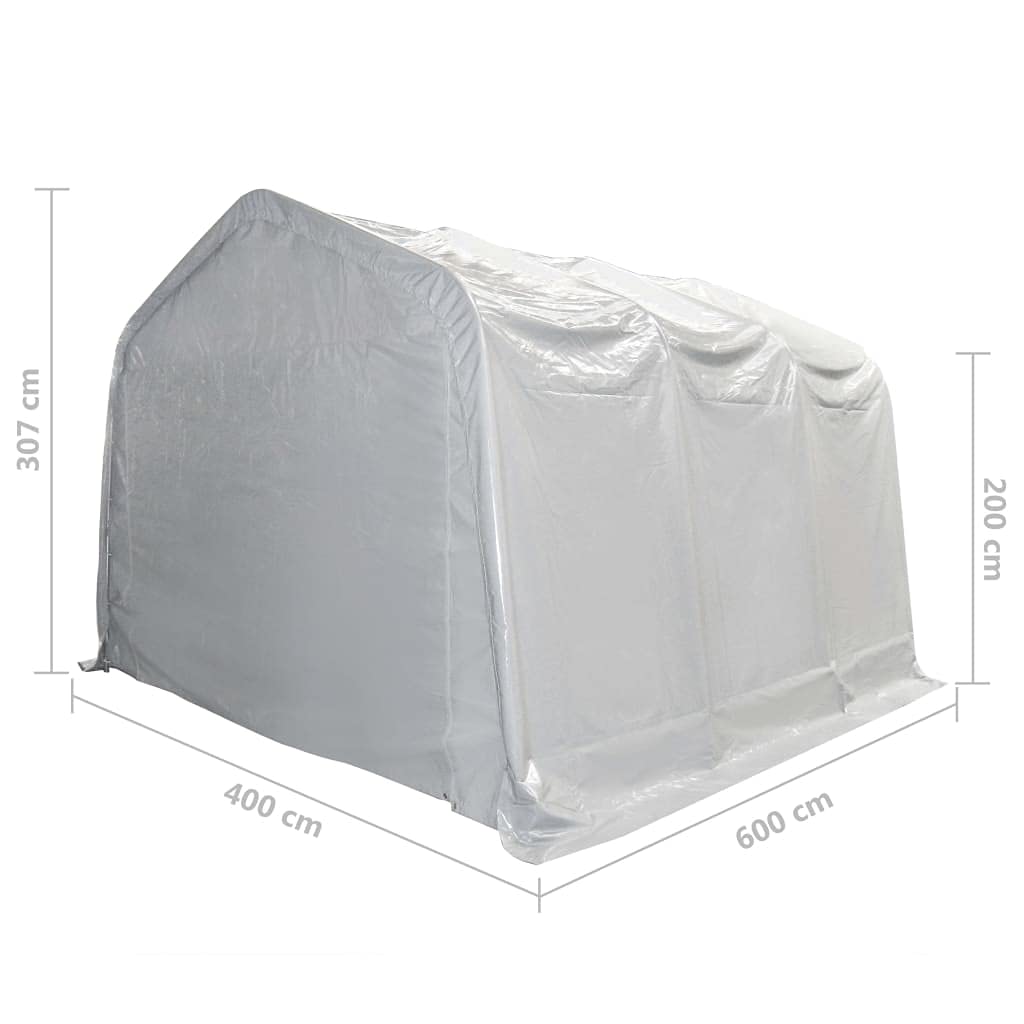 vidaXL Lagerzelt 4x6m weiß PVC 550g/m² Zelthalle Unterstand