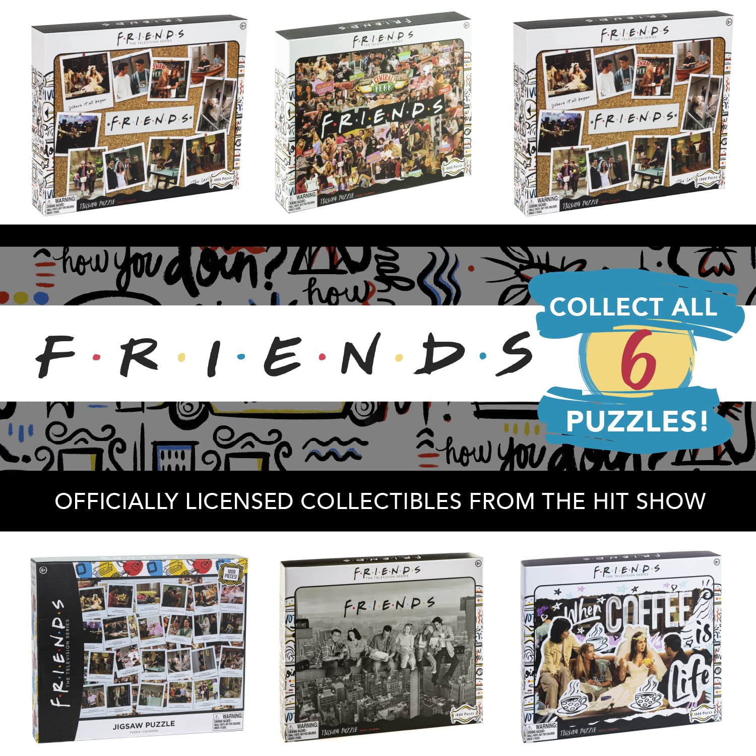 Paladone Puzzles Games Friends Puzzle 1000 Teile Korkwand