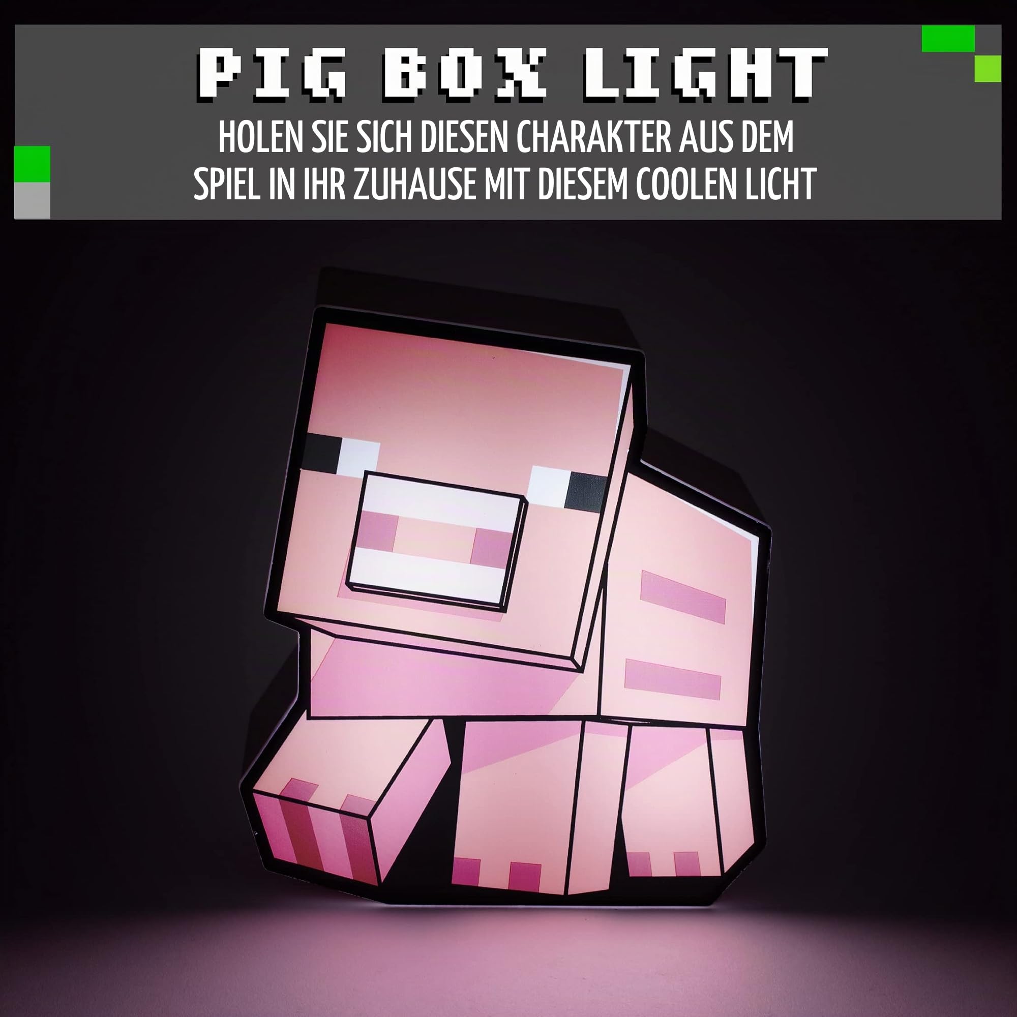 Paladone Lighting Minecraft Schwein 2D Leuchte Black 16 cm