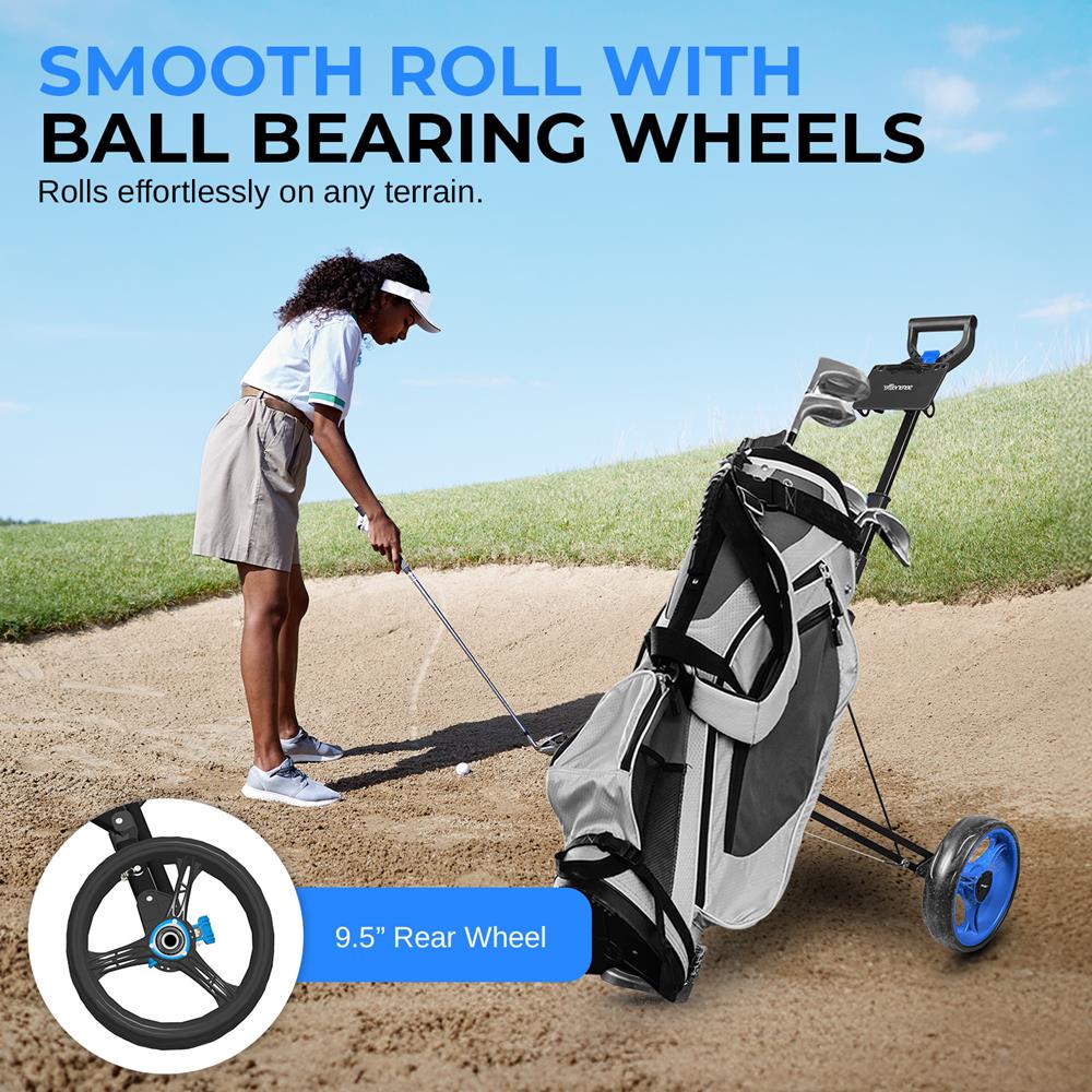 Serenelife Golf Trolley 2-Rad Alu Push Cart klappbar
