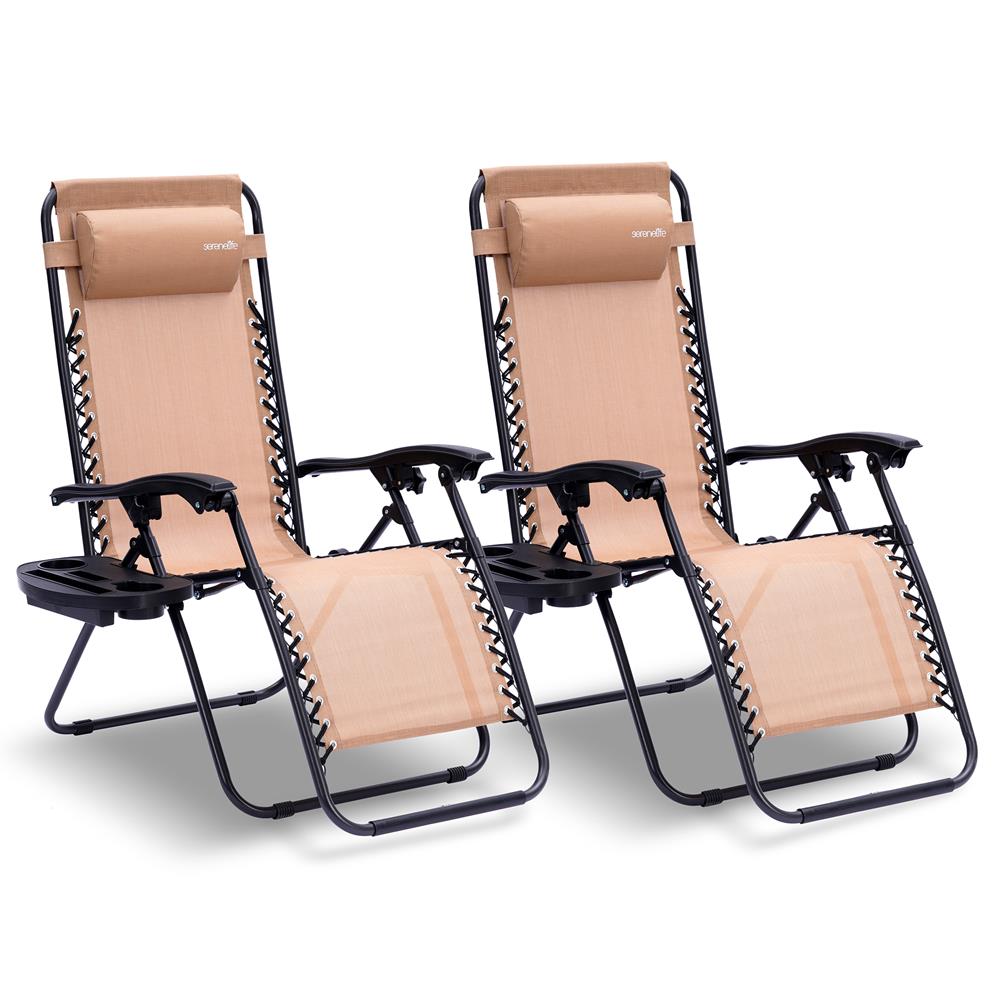 Serenelife Zero Gravity Stuhl 2er Set Creme Stahl
